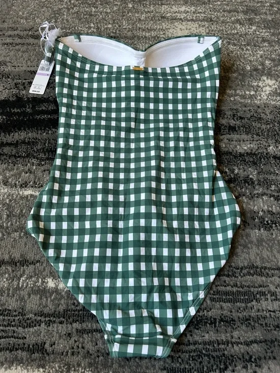 NWT ANNE COLE Gingham Ruched One Piece Bathing Suit - Picture 8 of 12